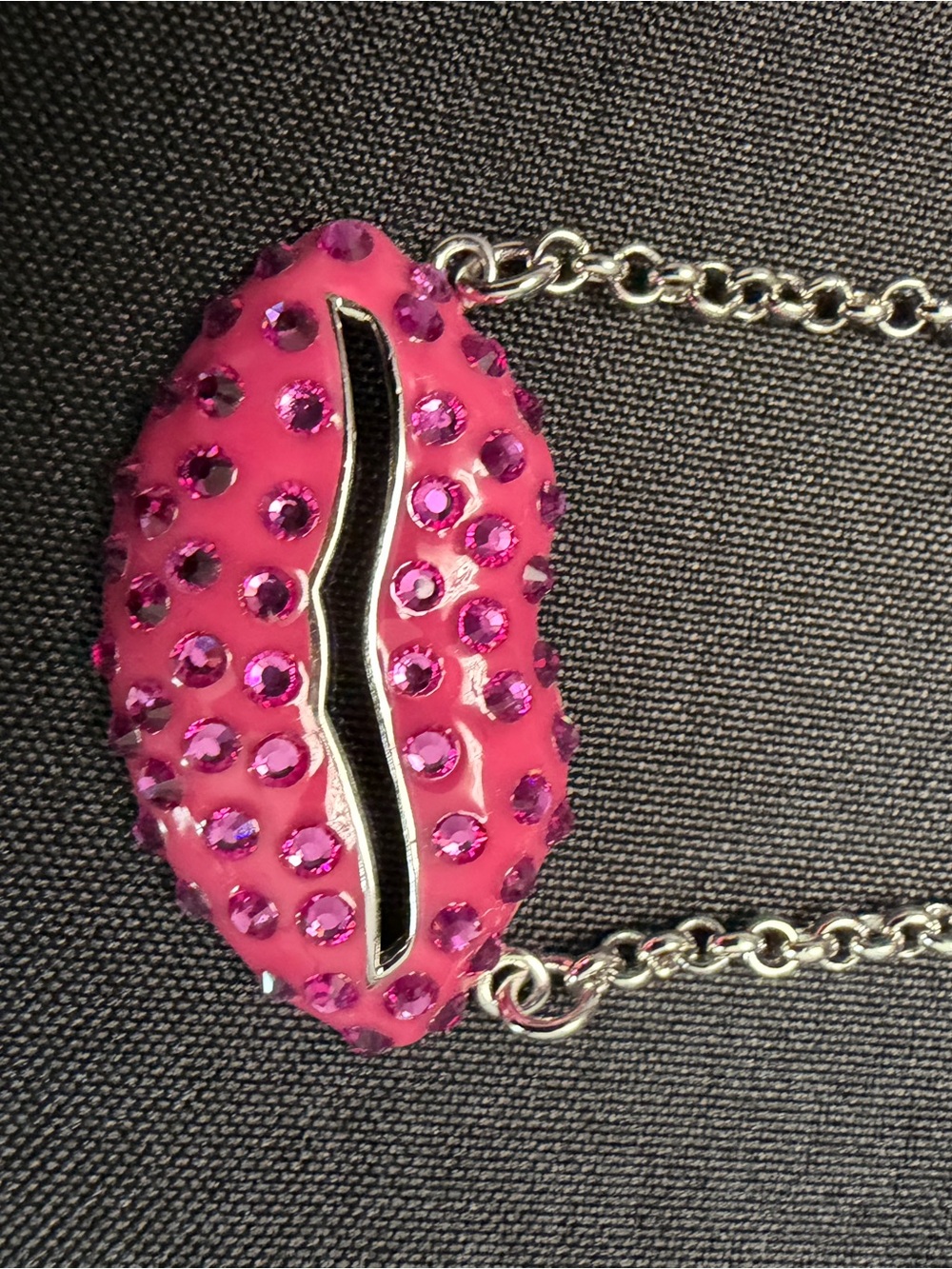 ParkLane Pink Crystal Lip Pendant Necklace - Women Jewelry